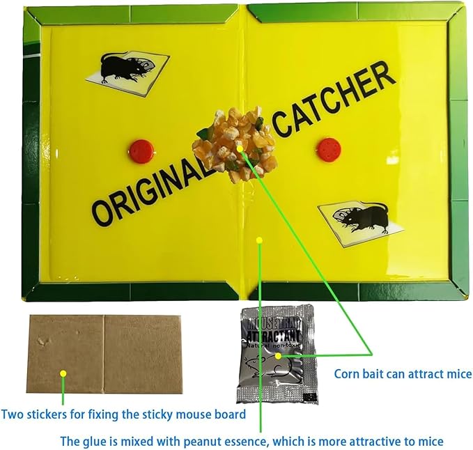 Mouse Traps,RatTraps,Mouse Traps Indoor,Rat Traps for House,Mouse Glue Traps,Mice Traps for House,Sticky Traps, Glue Boards Professional Strength That Work Capturing Indoor and Outdoor Rat
