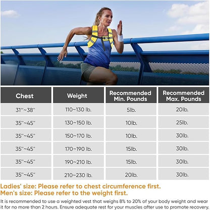 APEXUP Weighted Vest with 10lbs Weights and Reflective Stripe, Weight Vest Men Women for Workout, Strength Training, Running