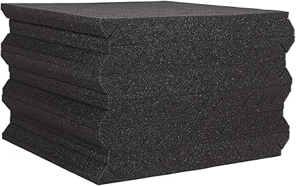 24 Pack Acoustic Panels Studio Foam Wedges 1" X 12" X 12"Sound-proofing,Sound Absorption (Black)