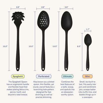 GIR: Get It Right Spoon - Heat-Resistant up to 425F - Seamless, Nonstick Kitchen Spoons for Mixing, Cooking, and Stirring - Ultimate - 13 IN, Red - Silicone Spoons For Cooking