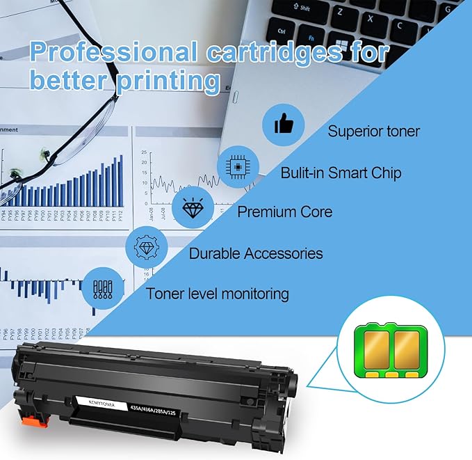 35A 36A Toner 2pk Compatible Universal Toner Cartridge Replacement for HP 35A CB435A 36A CB436A for Laserjet P1005 P1006 P1505 P1505n M1522n M1522nf M1120n M1120a