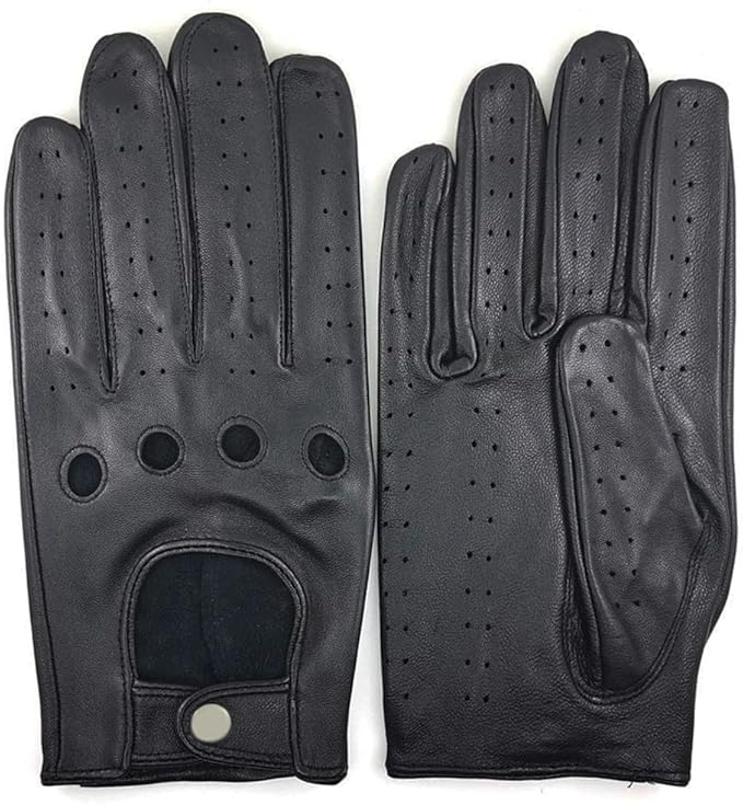 ZLUXURQ Mens Touchscreen Professional Leather Driving Gloves Unlined -Soft and Thin Italian Lambskin
