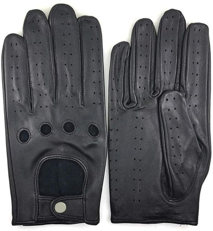 ZLUXURQ Mens Touchscreen Professional Leather Driving Gloves Unlined -Soft and Thin Italian Lambskin