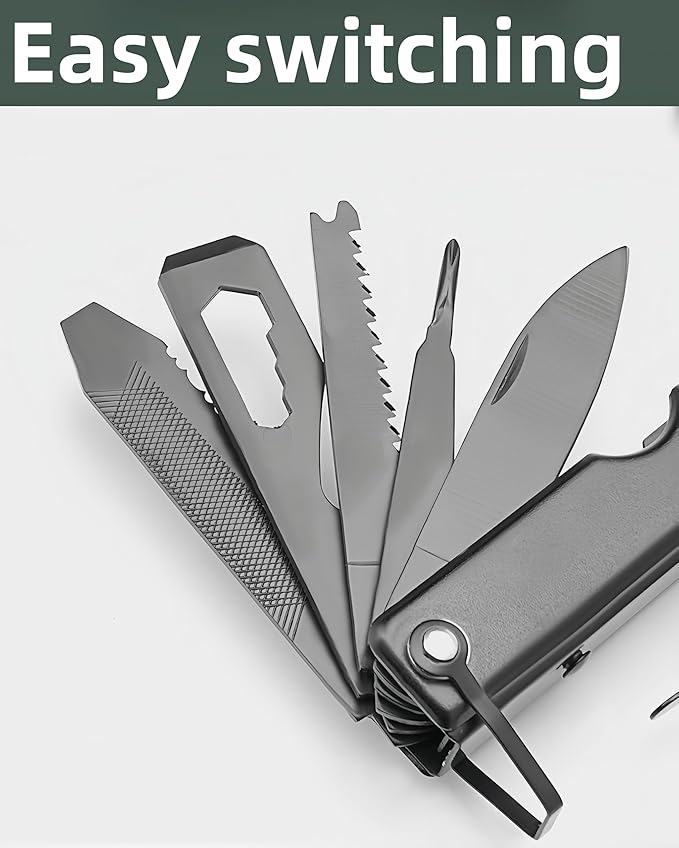 14-in-1 Multifunction Hatchet - Survival Camping Multi Tool with Hammer, Axe, Saw, and Bottle Opener, Compact Utility Tool for Outdoor Adventures