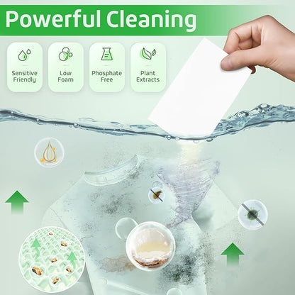 Poesie Laundry Detergent Sheets Fresh Scent 160 Sheets Clear Non-Plastic Hypoallergenic Liquid Less Sheets for Home Dorm Travel Camping  Hand Washing Clean No Waste