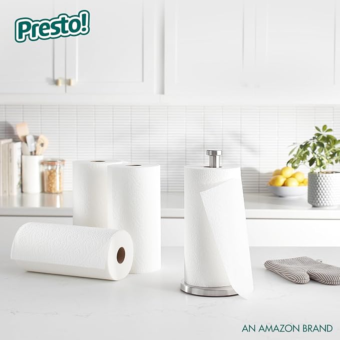 Amazon Brand - Presto! Ultra-Strong Premium Paper Towels, 158 Sheet Huge Roll - Flex-a-Size, 12 Rolls (2 Packs of 6), Equivalent to 38 Regular Rolls, White