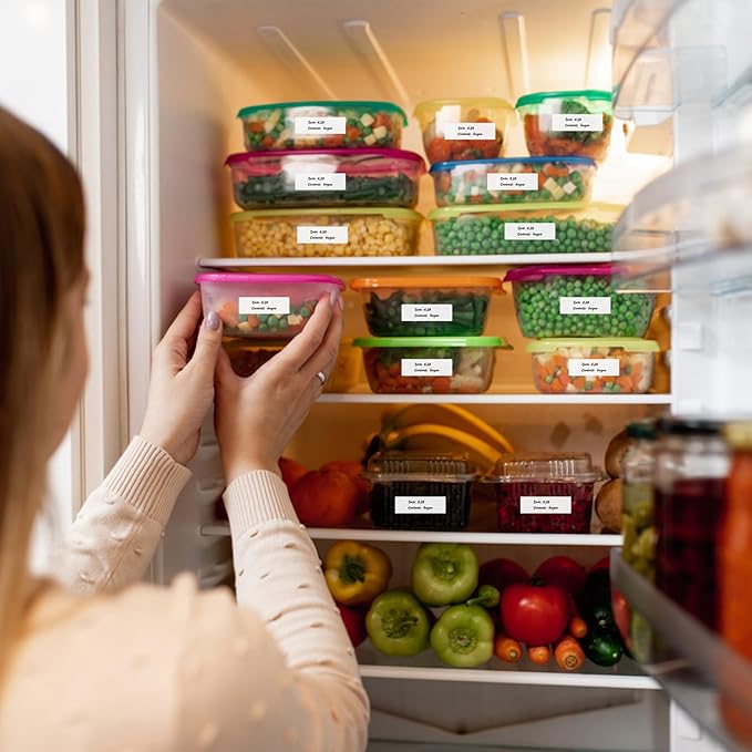 MaxGear 500 Removable Freezer Labels 1x3 Inch, Waterproof Oil Resistant Stickers for Food Containers Pantry Jars Organization, No Residue Easy Peel Design, 1 Roll