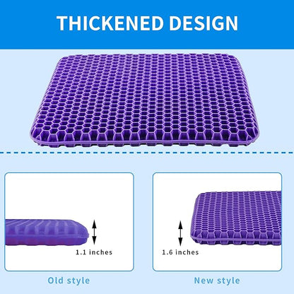 Ergonomic Gel Seat Cushion for Long Sitting, Tailbone and Coccyx Pain Relief, Office Chair Comfort, Wheelchair Pad, Chair Cushion for Back Support, Comfort Wheelchair Seat Cushions (Light Purple)