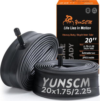 1-PCS 20" Heavy Duty Bike Tubes 20x1.75/1.95/2.125/2.25 AV Schrader Valve (45/57-406) 20" Bicycle Tube Compatible with 20 x 1.75 20x1.95 20x2.0 20x2.10 20x2.125 20x2.20 20x2.25 Tire Tubes (Single tire only)