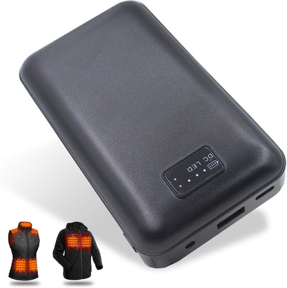 Heated Vest Battery Pack 16000mAh 7.4V, Battery Pack for Heated Vest Compatible with ORORO, Venustas, Gobi Heat, TODWARM, OCQOCQ, Rechargeable Power Bank with DC/USB/Type-C Output. (not led screen, just indicator charger)