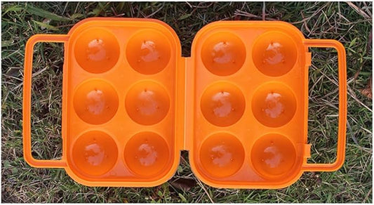 VolksRose Portable 6 Eggs Slots Holder Shockproof Storage Box for Camping & Hiking