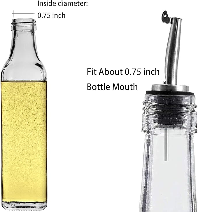 Axe Sickle 2 Pcs Stainless Steel Speed Pour Spouts, Olive Oil Dispenser Spout for 34" Bottle Mouth, Flip Top