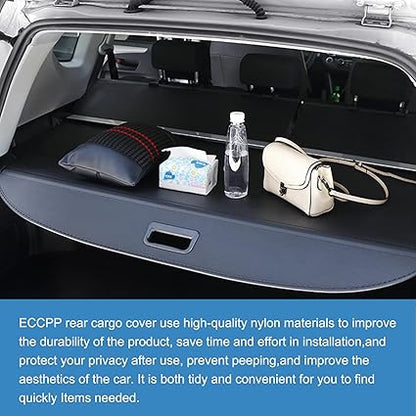 ECCPP Cargo Cover 2020-2024 Fit for Cadillac XT6 Flexible SUV Rear Trunk Cover Shade Luggage Tonneau Security Cover