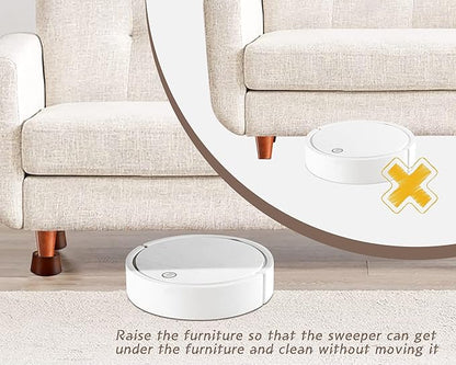 Wood Bed Furniture Risers Blocks - 3 inch Set of 4 Bed Risers, Heavy Duty Solid Wood Round Risers support 8000 lbs, Sofa Riser with Non-Slip Pad, Create Storage Space and Easy cleaning for the sweeper