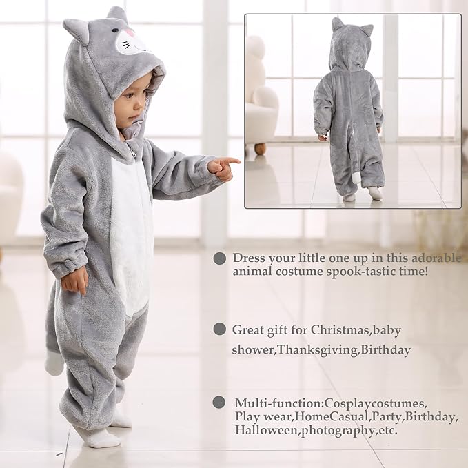 TONWHAR Unisex-Baby Animal Onesie Costume Cartoon Animal Outfit Homewear Kids' One-Piece Rompers