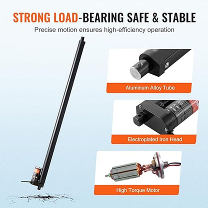 VEVOR Linear Actuator 12V, 20 Inch High Speed 0.55"/s Linear Actuator, 220lbs/1000N Linear Motion Actuator with Mounting Bracket and IP54 Protection
