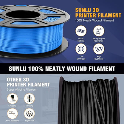SUNLU 3D Printer Filament PLA Matte 1.75mm, Neatly Wound Filament, Smooth Matte Finish, Print with 99 FDM 3D Printers, 1kg Spool (2.2lbs), 330 Meters, Matte Red