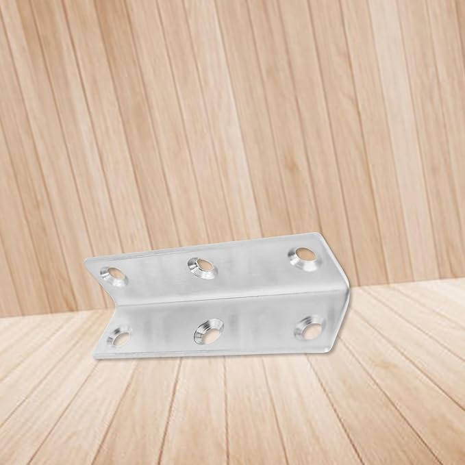 Stainless Steel Corner Brace,ULIFESTAR Heavy Duty L Brackets,Joint Fastener Brackets,Silver Shelf Bracket,Metal 90 Degree Angle Brackets for Wood Furniture,Shelves,Cabinet 80*20mm/3.15*0.79''8 PCS