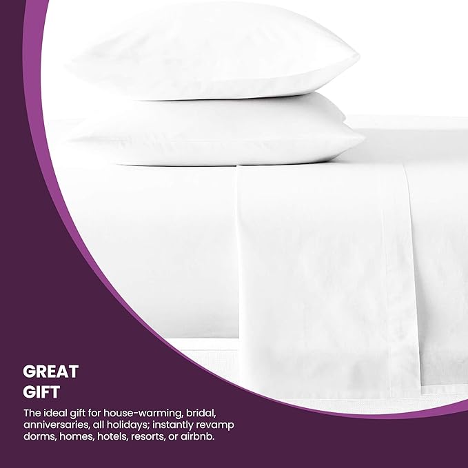 Impressions 100 Egyptian cotton 4-piece sheet set with 300 thread count deep adjustment, soft and smooth