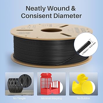 ELEGOO Rapid PLA Plus Filament 1.75mm White 1KG, PLA 3D Printer Filament for 30-600 mms High Speed Printing, Dimensional Accuracy - 0.02 mm, 1kg Cardboard Spool(2.2lbs)
