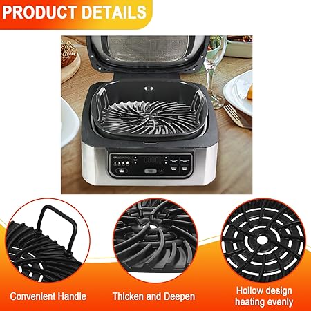 Grill Grate Compatible with Ninja AG301 Foodi, Grill Replacement Parts for Ninja Foodi 5-in-1 Indoor Grill, Non-stick Grill Griddle for Ninja Foodi AG300, AG301C, AG302, AG400, IG301A, IG302Q