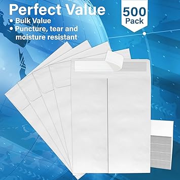 9 x 12 Envelopes, Catalog Envelopes 9x12, Catalog Mailerr, Self Sealing Closure,Holds Up To 14 lb., Puncture, Tear  Moisture Resistant (500 Pack)