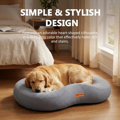 Memory Foam Dog Bed, Large Waterproof Pet Sofa with Sides & Removable Washable Cover, Non-Slip Bottom Supportive Couch for Large Dogs, Gray