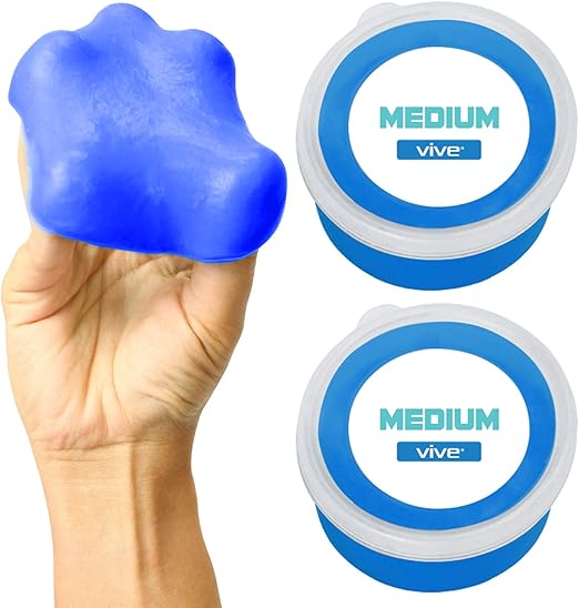 Vive Therapy Putty For Adults, For Hand Therapy (2 Pack) - Occupational Sensory Stress Relief Tools - for Physical Exercise, Finger Pain, Grip Strength, Rehab, Arthritis, Forearms, Fidgeting, Motor Skills