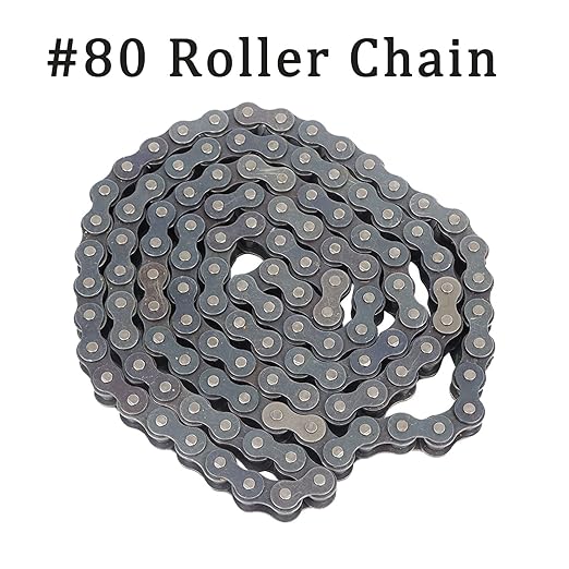findmall 80 Roller Chain 10 Feet with 1 Replacement Connecting Links, 120 Links, Carbon Steel