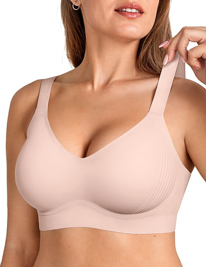 Vertvie Bras for Women No Underwire Wireless Push Up Seamless Full Coverage Comfort Sports Everyday Bra Regular & Plus Size