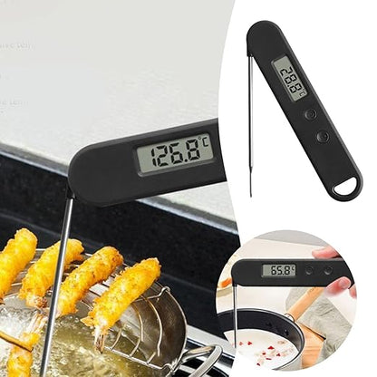 Instant Read Meat Thermometer for Cooking Grill and Barbecue Griddle Waterproof Backlight & Calibration for Food Oven Air Fryer Accessories Kitchen Essentials Stocking Stuffer Gifts