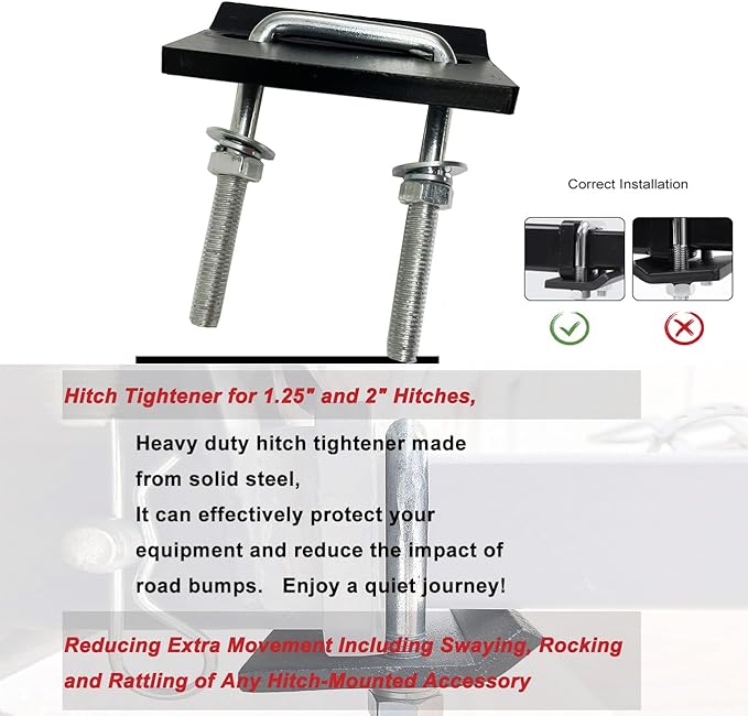 koxuyim Trailer hitches for Truck (2-in-1 Design Work with Pick Up Truck  SUV for Ladder, Rack, Canoe, Kayak, Long Pipes and Lumber) 70231 with Hitch Tightener Anti Rattle Stabilizer
