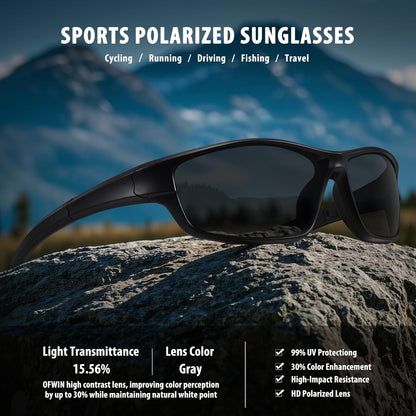 Polarized Sports Sunglasses for Men Women Driving Cycling Fishing Wrap Around Sun Glasses UV400 Protection
