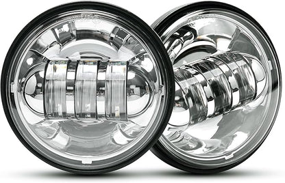 LX-LIGHT Dot approved 2 PCS Chrome 4.5 Inch LED Passing Light LED Fog Lamps for Motorcycles Auxiliary Light Bulb Motorcycle Projector Driving Lamp