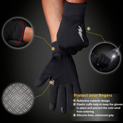 SIMARI Winter Gloves for Women Men - Cold Weather Thermal Touch Screen Ski Snow Glove Liners, Non-Slip Palm & Warm Fleece Lined, for Running Cycling Driving Hiking Walking Sports Outdoor Texting Work