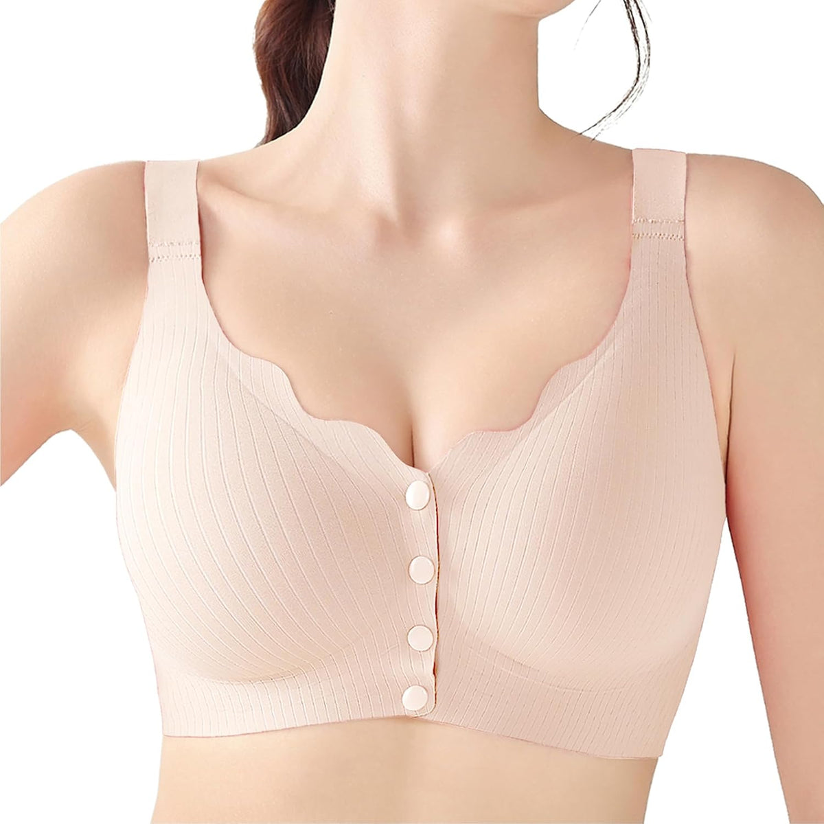 Gailife Jelly Front Closure Bras for Women Wireless No Underwire Comfort Convenient Seamless Supportive Mastectomy Bralettes