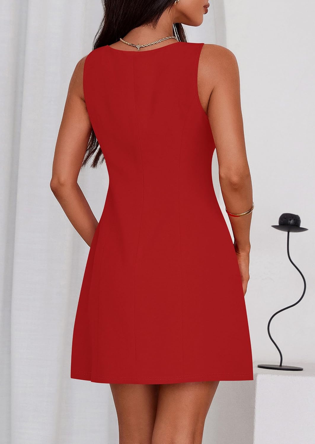 PRETTYGARDEN Womens Formal Short Dresses 2026 Summer Sleeveless Boat Neck A Line Elegant Mini Cocktail Party Dress.
