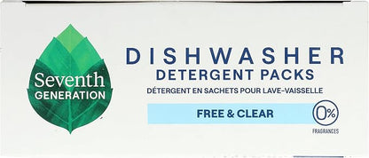 Seventh Generation Dishwasher Detergent Packs Free & Clear for sparkling dishes Dishwasher tabs 45 count