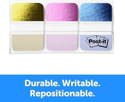 Post-it Foil Tabs, Iridescent Colors, 36 TabsPack, 1 in x 1.5 in (686-FLOPBT)