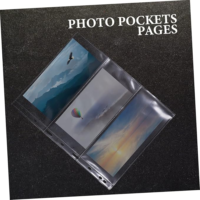 STOBOK 10pcs 9 Pocket Currency Album Pages Loose Leaf Pages for Stamps Concert Tickets and Stylish Photo Collections Ideal for Cash Collectors and Organizing Banknotes