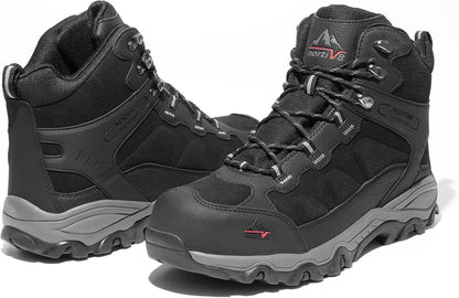 NORTIV 8 Waterproof Steel Toe Boots for Men Slip Resistant Safety Industrial Boots
