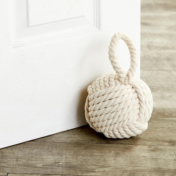 Okuna Outpost Rope Knot Door Stop - Weighted Door Stopper - Nautical Knot Doorstop - 3.5 lb, 6 x 12.5 in
