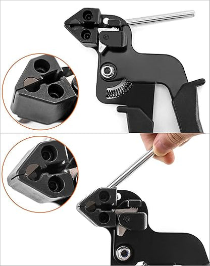 QWORK Cable Tie Gun, Stainless Steel Zip Tie Tightener Wrap Tool, Self-locking Metal Zip Ties Tool, Cable Tie Fasten and Cut for Nylon Plastic Steel Cable Ties