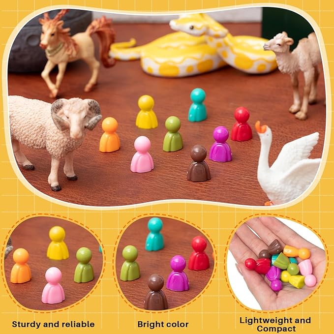 Liliful 200 pieces of multicolor plastic board game, board game tokens, ideal for sorting, counting, spare parts, 8 colors