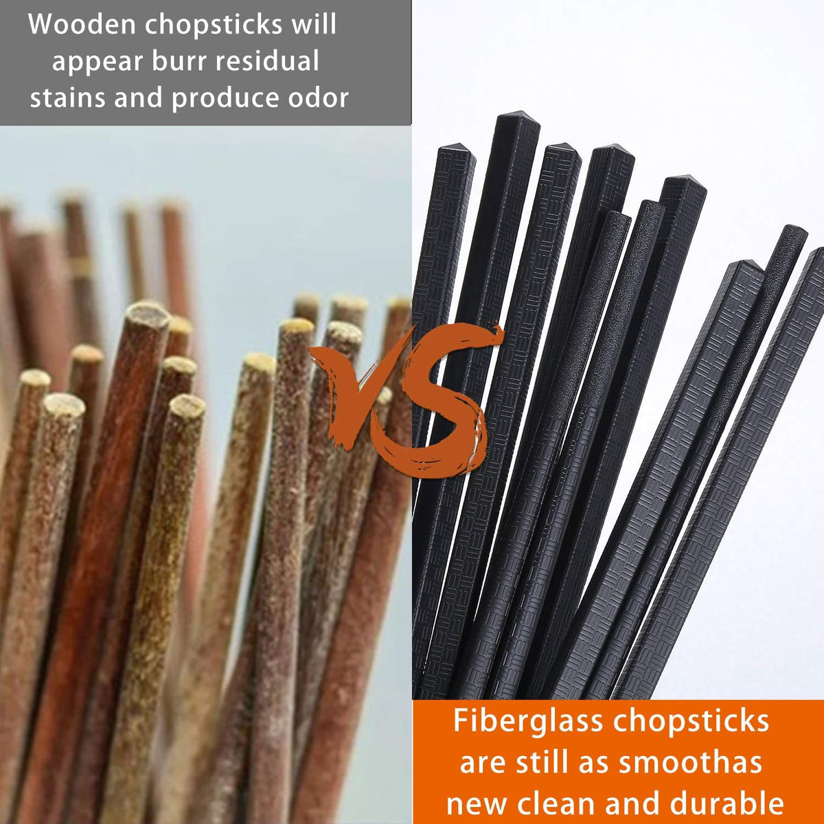 4 Pairs Fiberglass Chopsticks, Reusable Alloy Chop Sticks Non-slip Chopsticks, Dishwasher, 9 1/2 Inches