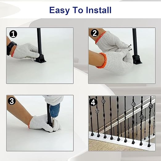 10-Pack Iron Baluster Swivel Shoes with Screw for 12" Square Balusters for Staircase Interior