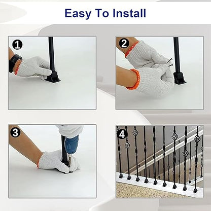 10-Pack Iron Baluster Swivel Shoes with Screw for 12" Square Balusters for Staircase Interior