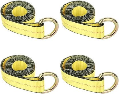 3300 lbs 2 inch x 8 feet Lasso Strap wO-Ring Auto Tie Down Rugged Weave Yellow