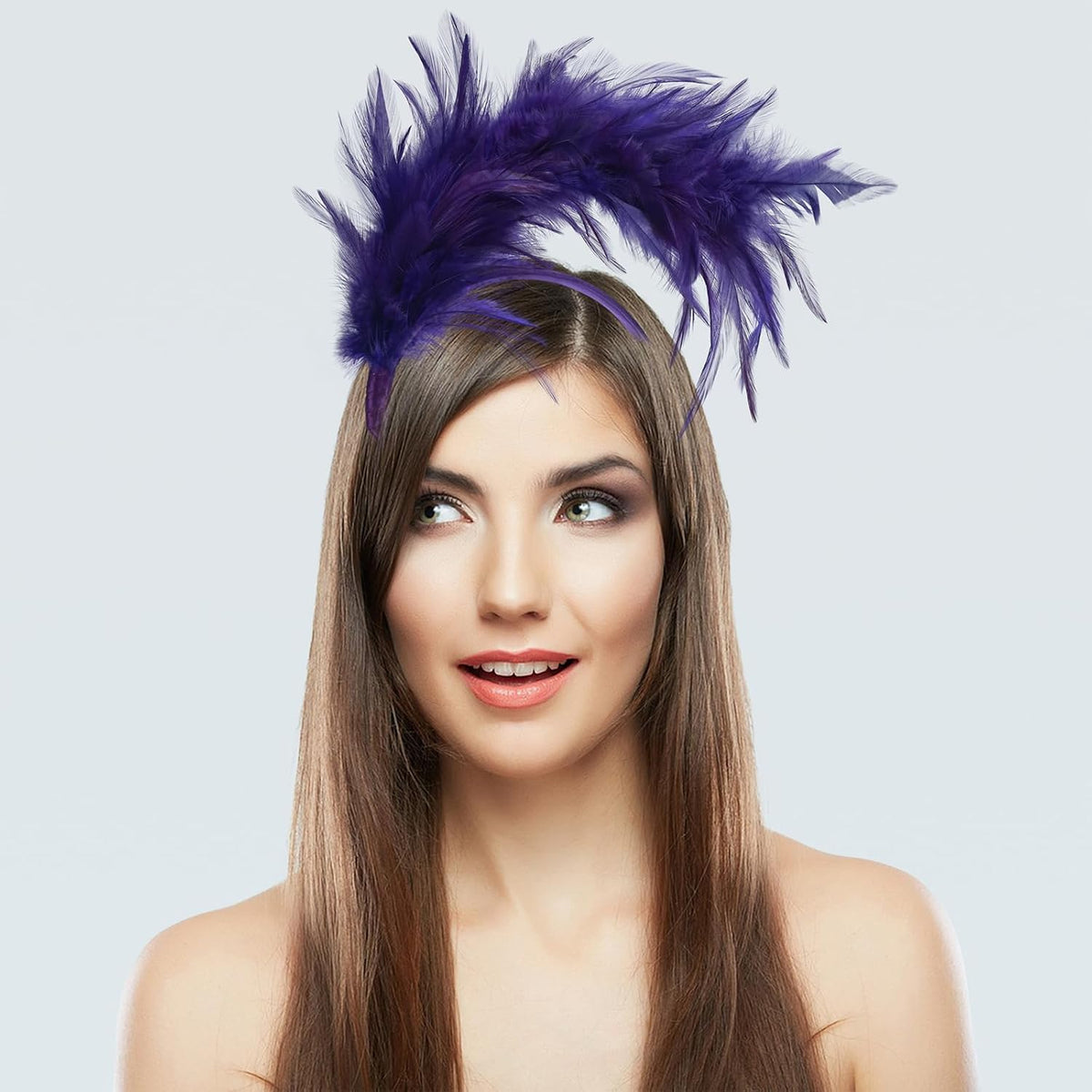 1920s Feather Fascinator Headband for Women Kentucky Derby Headpiece Fascinator Hats for Cocktail Wedding Tea Party