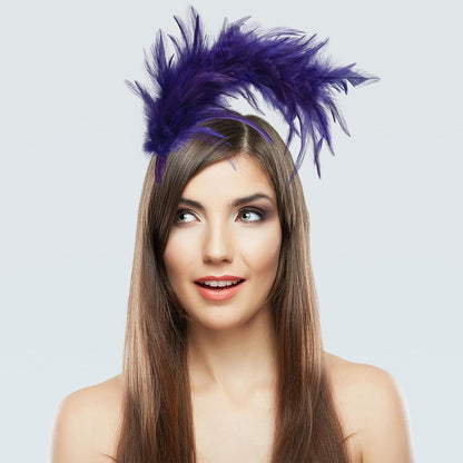 1920s Feather Fascinator Headband for Women Kentucky Derby Headpiece Fascinator Hats for Cocktail Wedding Tea Party